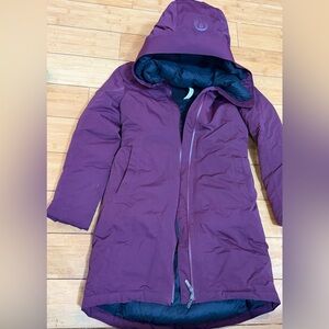 lululemon athletica Hooded Puffer Coat in Deep Plum